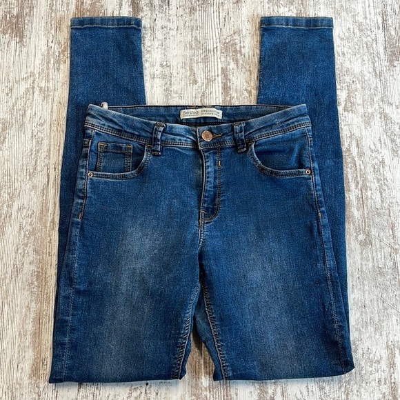 Bershka Distressed Denim Skinny Jeans Size 6 - Picture 1 of 6